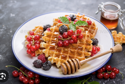 Waffles (Fresh Berries & Honey)